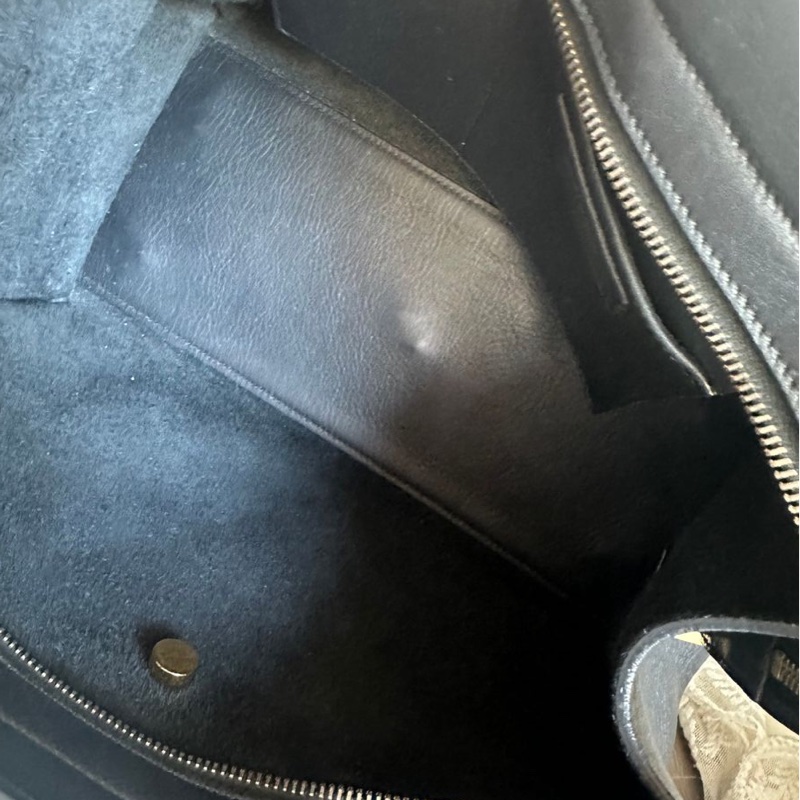 YSL 聖羅蘭 黑色皮革 醫生包 Y字包 cabas chyc 斜挎包單肩包 手提包 aaint laurent-10