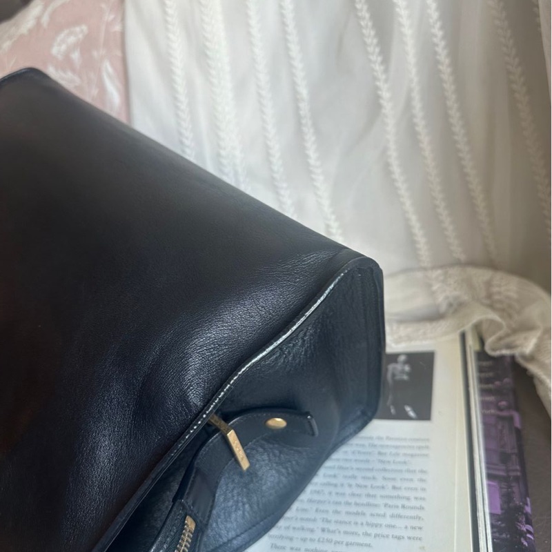 YSL 聖羅蘭 黑色皮革 醫生包 Y字包 cabas chyc 斜挎包單肩包 手提包 aaint laurent-18