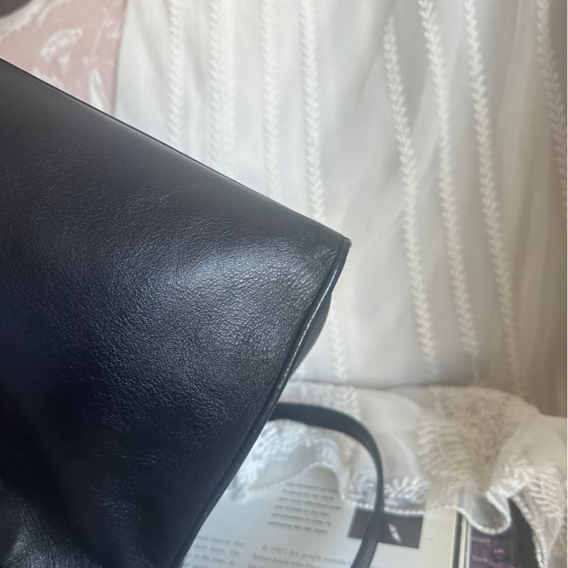 YSL 聖羅蘭 黑色皮革 醫生包 Y字包 cabas chyc 斜挎包單肩包 手提包 aaint laurent-20