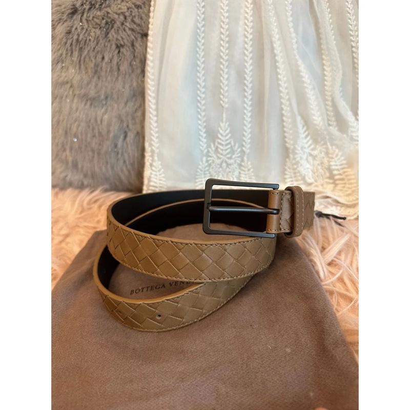 葆蝶家經典編織腰帶 皮帶 腰帶 男士 大地色系 女士 Bottega Veneta Intrecciato belt men woman-0