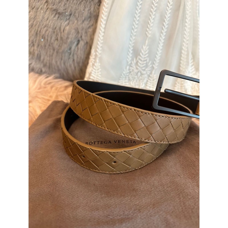 葆蝶家經典編織腰帶 皮帶 腰帶 男士 大地色系 女士 Bottega Veneta Intrecciato belt men woman-7