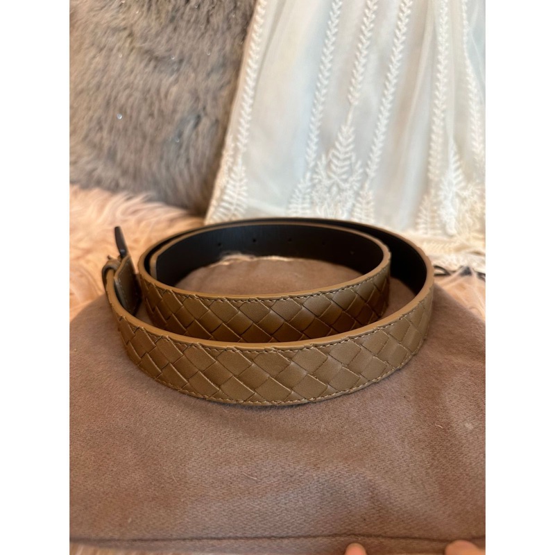 葆蝶家經典編織腰帶 皮帶 腰帶 男士 大地色系 女士 Bottega Veneta Intrecciato belt men woman-8