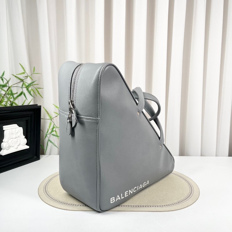 Balenciaga巴黎世家 灰色triangle三角包 手提單肩斜挎包 容量超級大 包型立挺 時尚潮流-3