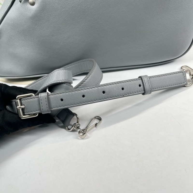 Balenciaga巴黎世家 灰色triangle三角包 手提單肩斜挎包 容量超級大 包型立挺 時尚潮流-11