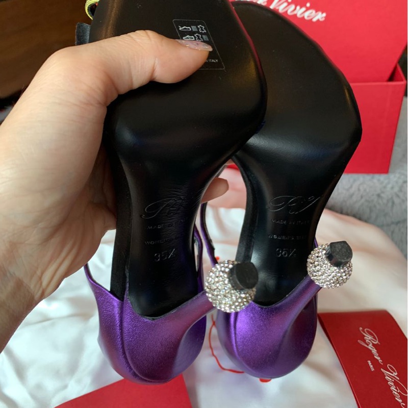 羅傑·維維亞 限量版 閒置 多色拼接高跟涼鞋 Roger Vivier heels limited edition-4