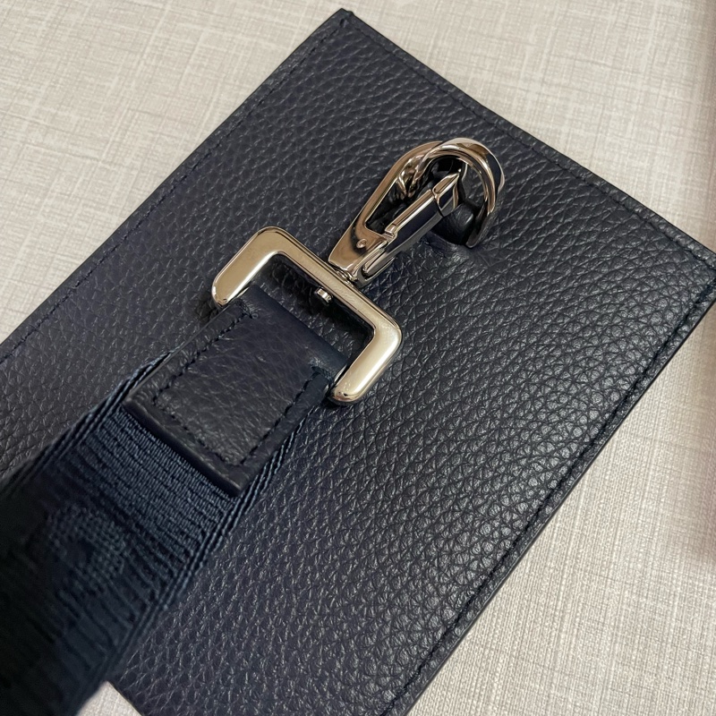 Dior x Air Jordan 限量聯名款 海軍藍 皮革識別證套 證件套 卡夾 名片夾 掛繩卡包-6