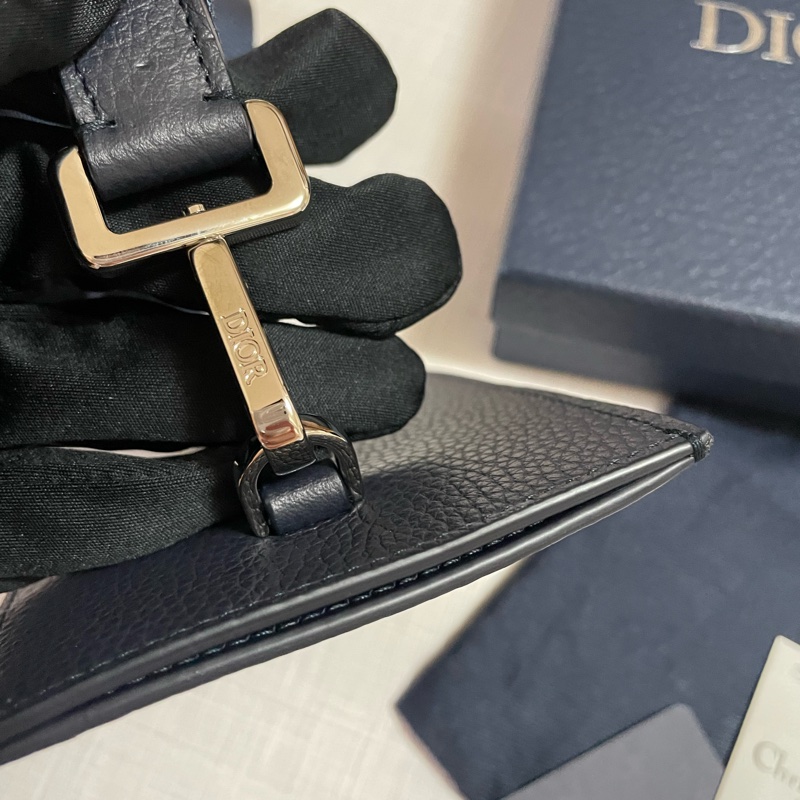 Dior x Air Jordan 限量聯名款 海軍藍 皮革識別證套 證件套 卡夾 名片夾 掛繩卡包-11