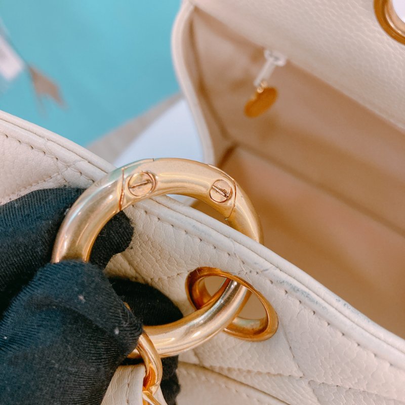 MS0611 Chanel 香奈兒 中古 大CC LOGO 中號 魚子醬牛皮 荔枝紋 米色 淡黃色 金扣 鏈條手提包 Vintage Medium Tote Bag Caviar Light Yellow x GHW-12