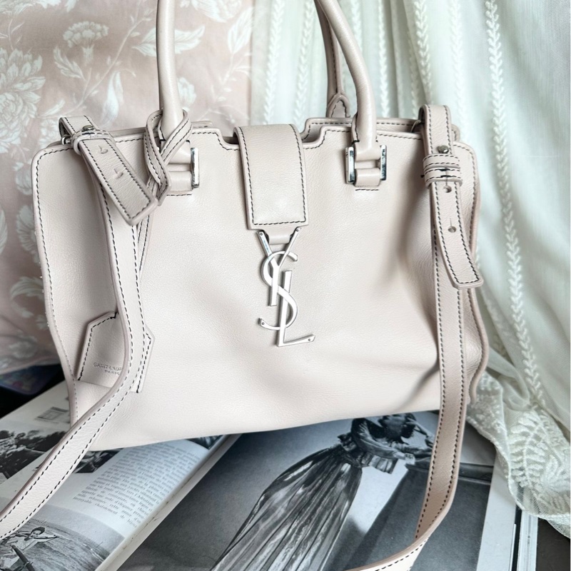 YSL 聖羅蘭 saint laurent cabas 醫生包 粉色牛皮 粉紅色 側背包 斜背包 手提包-0