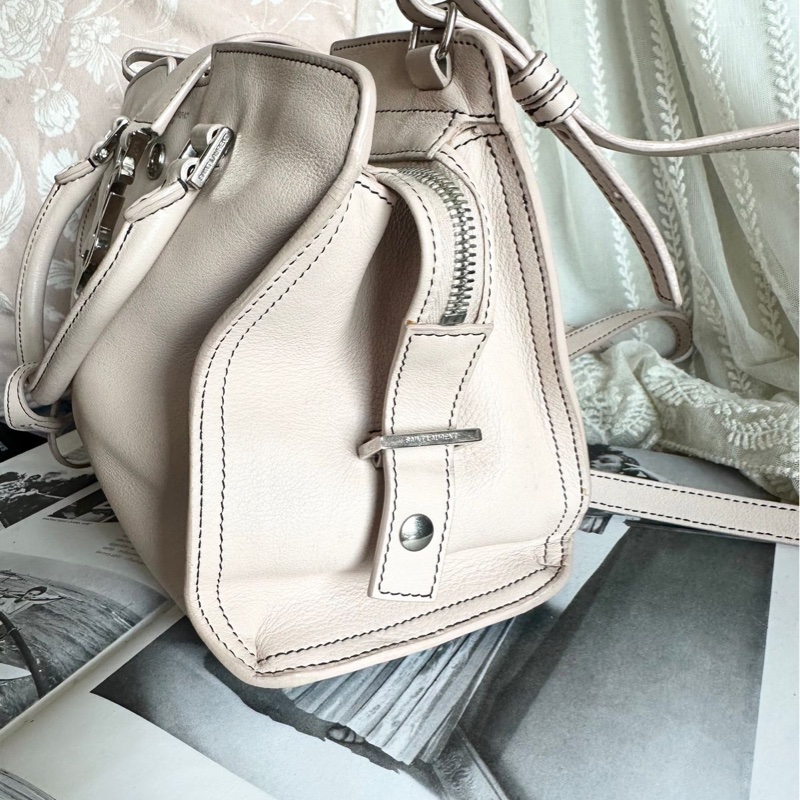 YSL 聖羅蘭 saint laurent cabas 醫生包 粉色牛皮 粉紅色 側背包 斜背包 手提包-6