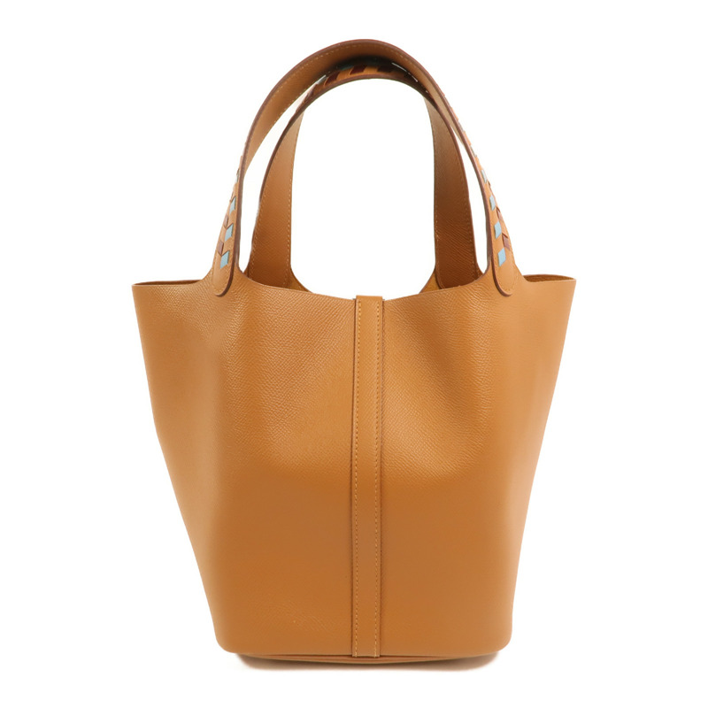 HERMES Epsom皮革Picotin MM銀扣手挽袋Gold-1