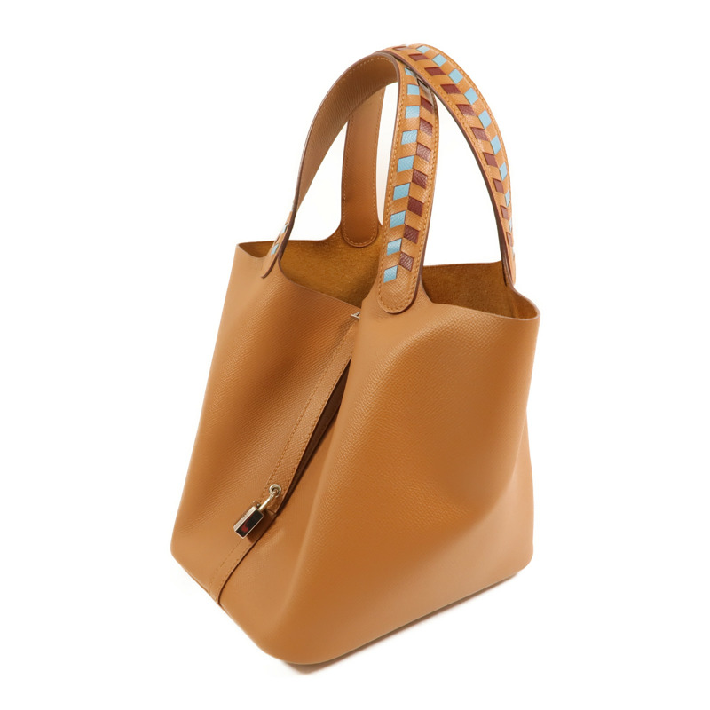 HERMES Epsom皮革Picotin MM銀扣手挽袋Gold-2