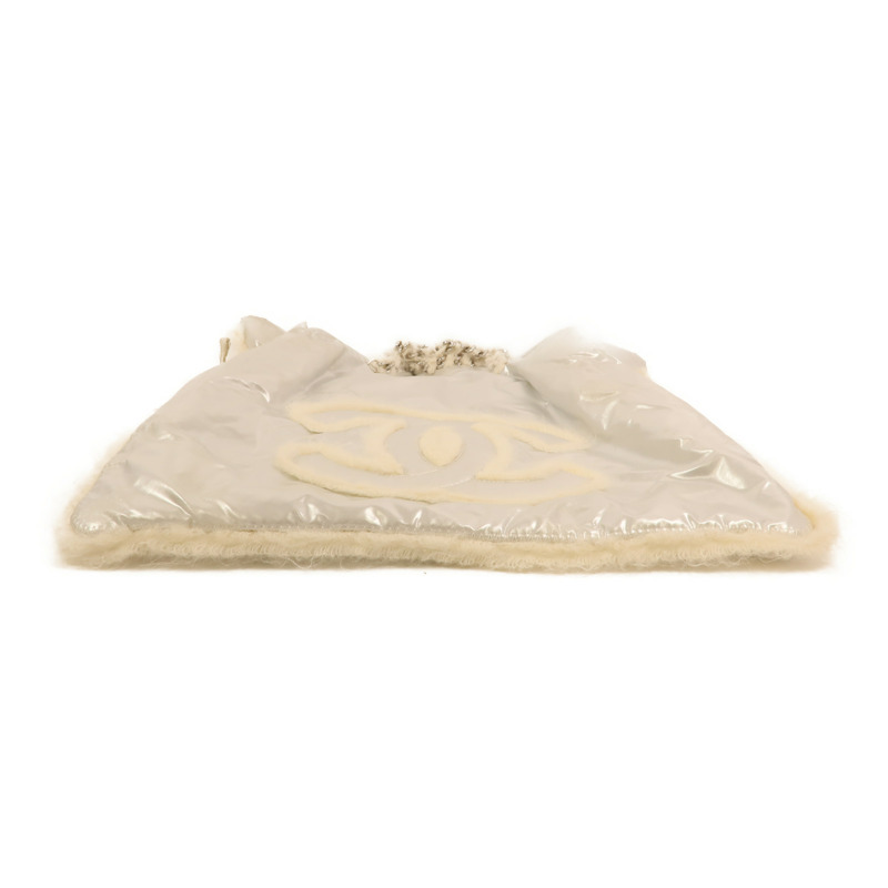 CHANEL PVC/羊毛Vinyl Mohair CC Bonbons Tote銀扣鏈帶肩背袋-3