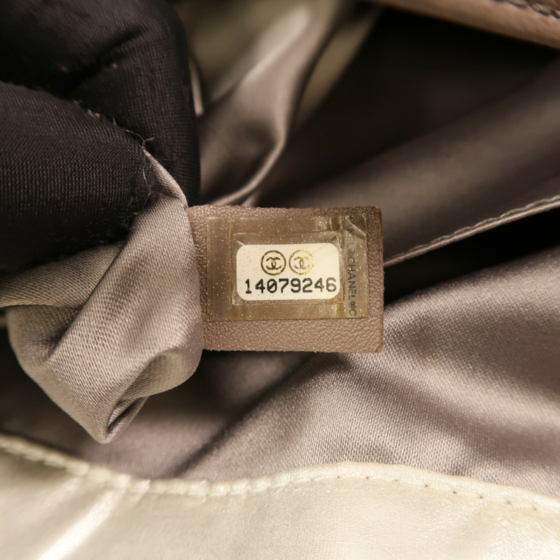 CHANEL PVC/羊毛Vinyl Mohair CC Bonbons Tote銀扣鏈帶肩背袋-6