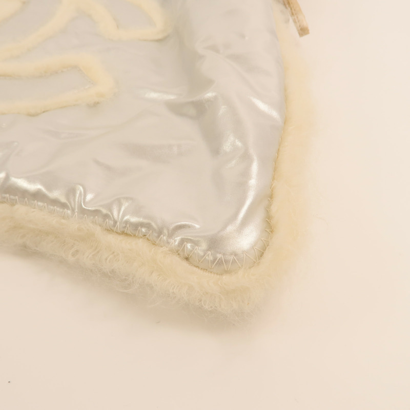 CHANEL PVC/羊毛Vinyl Mohair CC Bonbons Tote銀扣鏈帶肩背袋-11