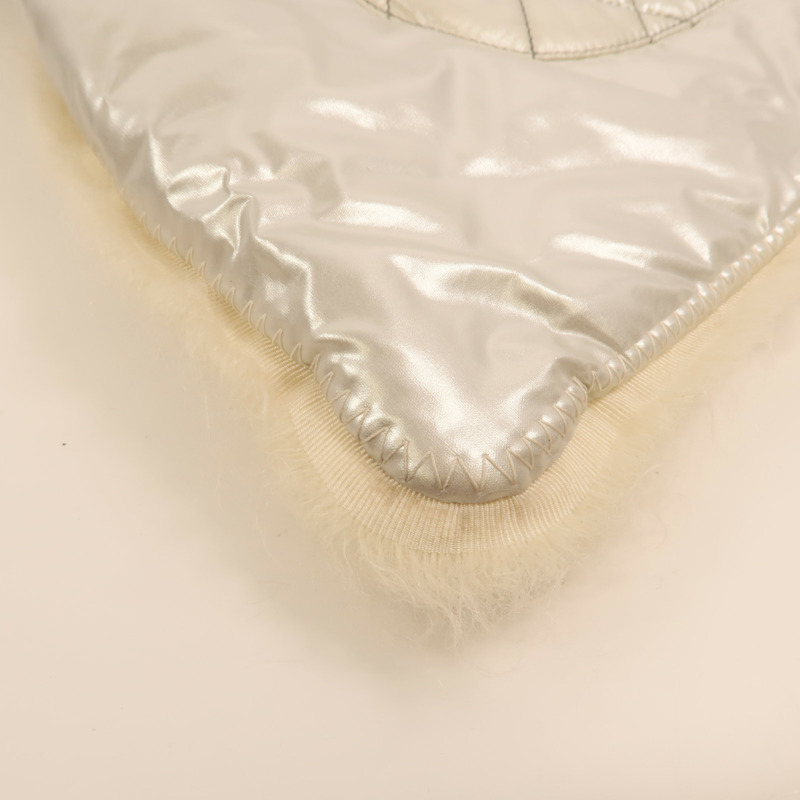 CHANEL PVC/羊毛Vinyl Mohair CC Bonbons Tote銀扣鏈帶肩背袋-14
