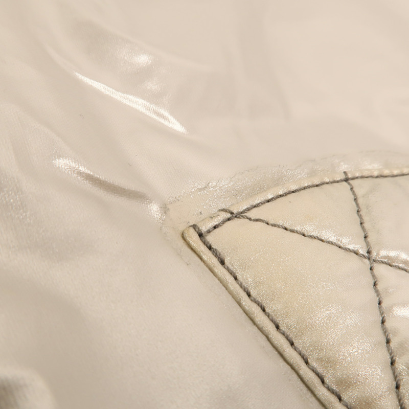 CHANEL PVC/羊毛Vinyl Mohair CC Bonbons Tote銀扣鏈帶肩背袋-15