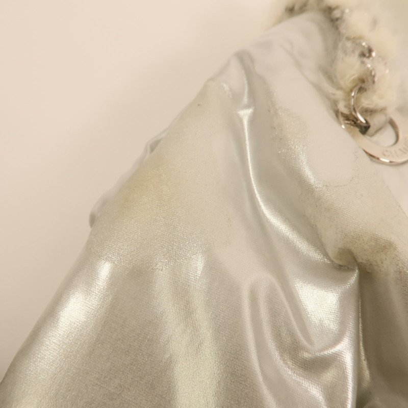 CHANEL PVC/羊毛Vinyl Mohair CC Bonbons Tote銀扣鏈帶肩背袋-16