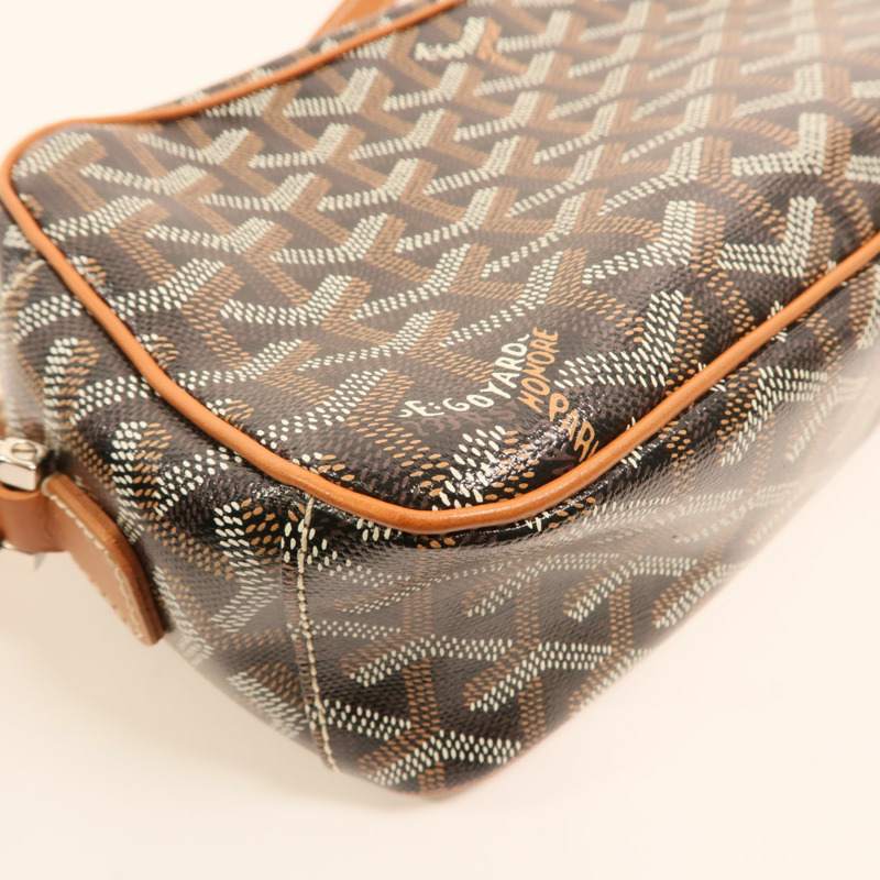 GOYARD 塗層帆布Cap Vert PM銀扣肩背袋-11