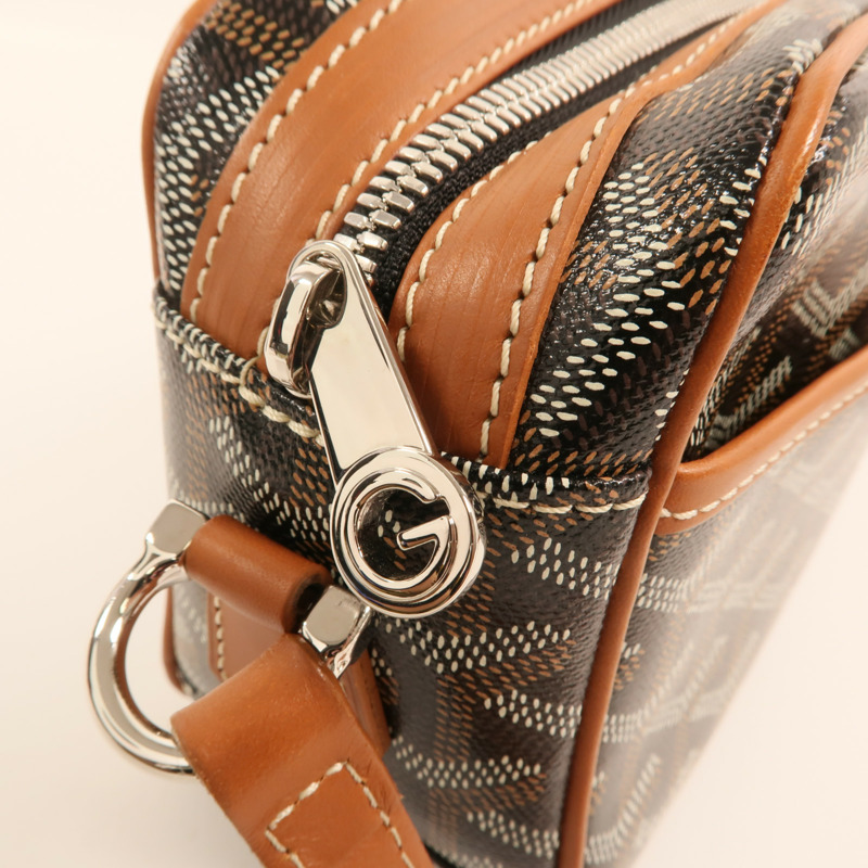 GOYARD 塗層帆布Cap Vert PM銀扣肩背袋-12