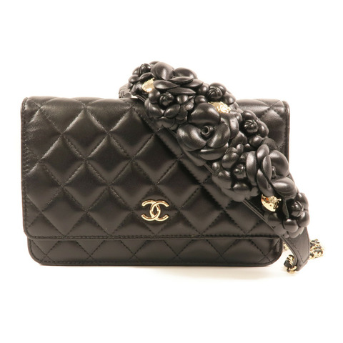 CHANEL 羊皮皮革WOC Wallet On Chain金扣鏈帶肩背袋