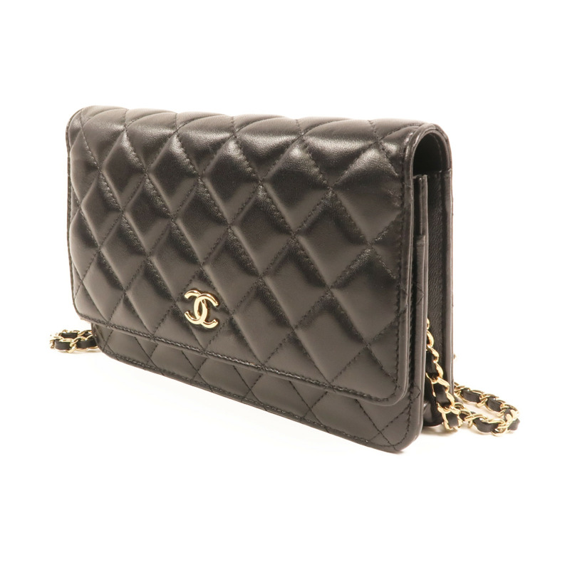 CHANEL 羊皮皮革WOC Wallet On Chain金扣鏈帶肩背袋-2