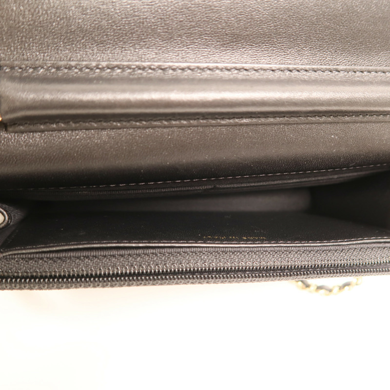 CHANEL 羊皮皮革WOC Wallet On Chain金扣鏈帶肩背袋-4
