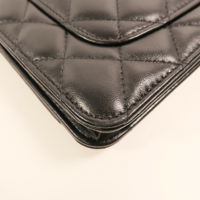 CHANEL 羊皮皮革WOC Wallet On Chain金扣鏈帶肩背袋-15