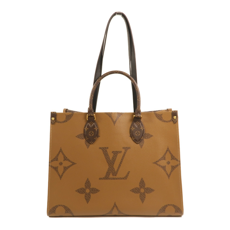 LOUIS VUITTON Monogram Giant On The Go MM金扣手挽肩背兩用袋-1