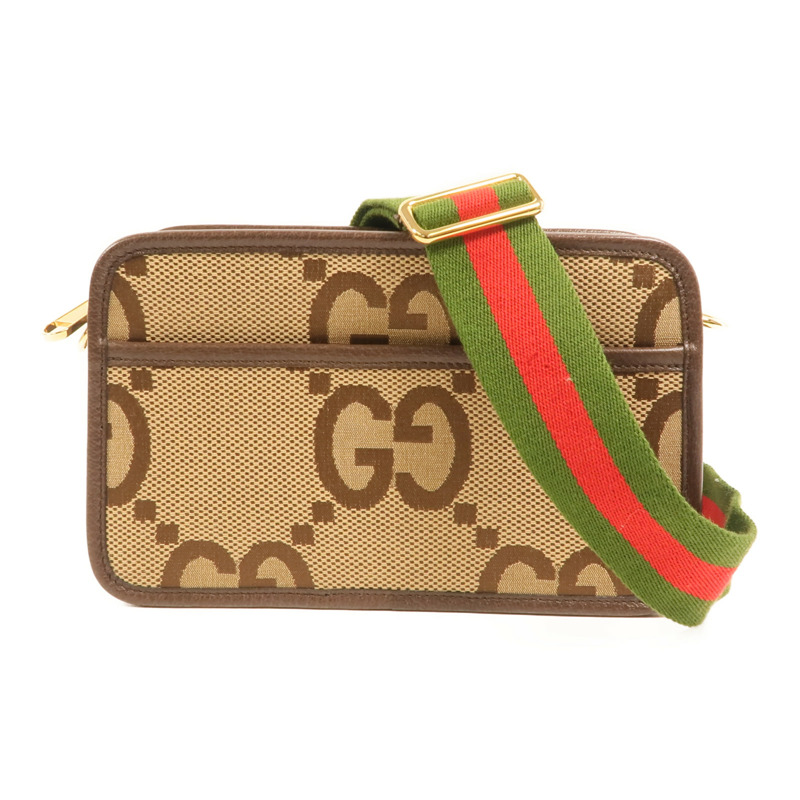GUCCI 帆布Jumbo GG Mini金扣肩背袋-0