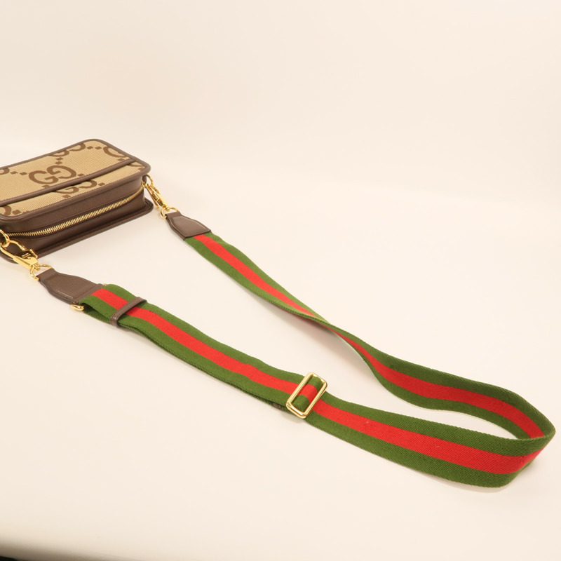 GUCCI 帆布Jumbo GG Mini金扣肩背袋-7