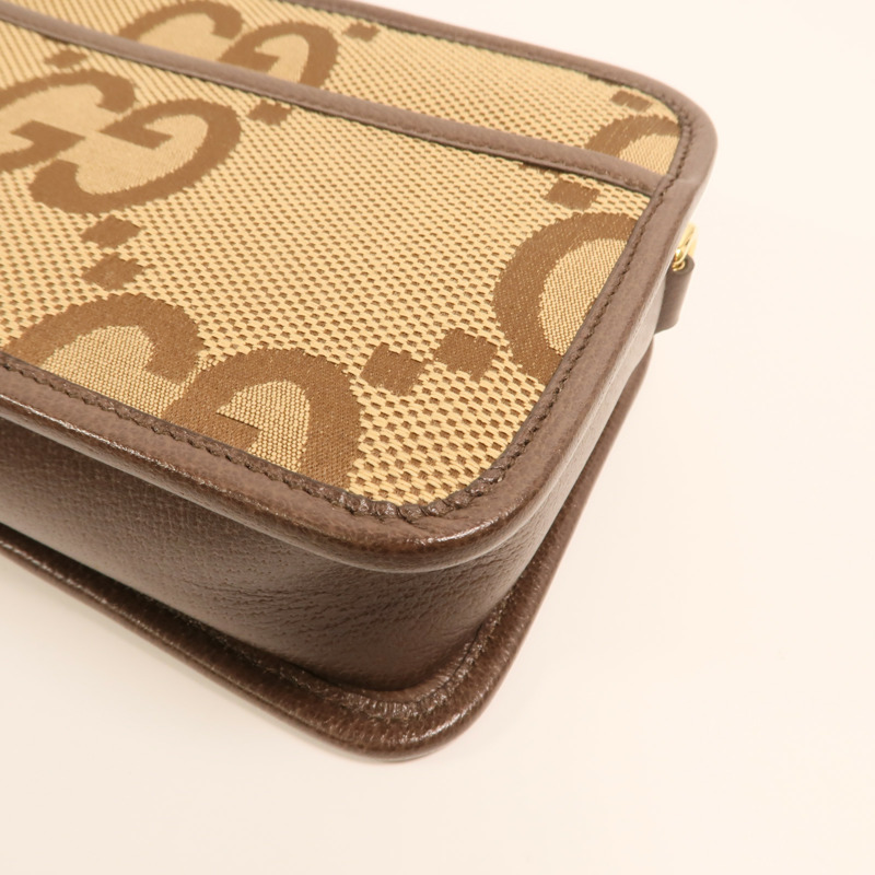 GUCCI 帆布Jumbo GG Mini金扣肩背袋-10