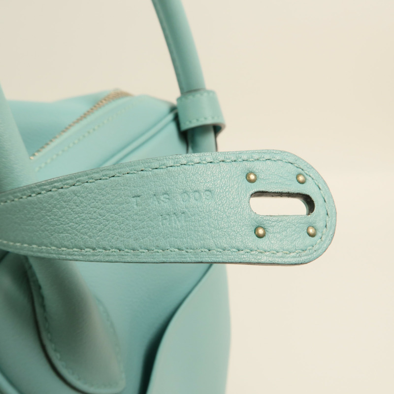 HERMES Evercolor皮革Lindy 30銀扣手挽肩背兩用袋Bleu Atoll-6