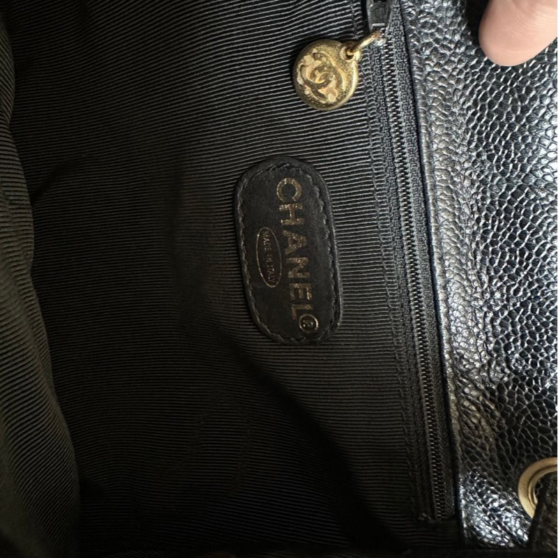 香奈兒 黑色魚子醬皮肩背包 雙肩包 後背包 黑色皮革 魚子醬 香奈兒 黑色牛皮 中古包 二手包 古董包 Vintage chanel black caviar backpack-27