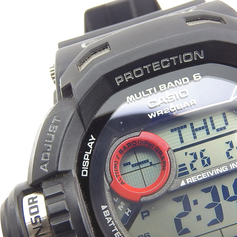 卡西歐 G-SHOCK Riseman 手錶,20 ATM 防水,GW-9200J-1JF,樹脂,黑色,太陽能動力,電波校時,模擬,黑色錶盤,男士。-7