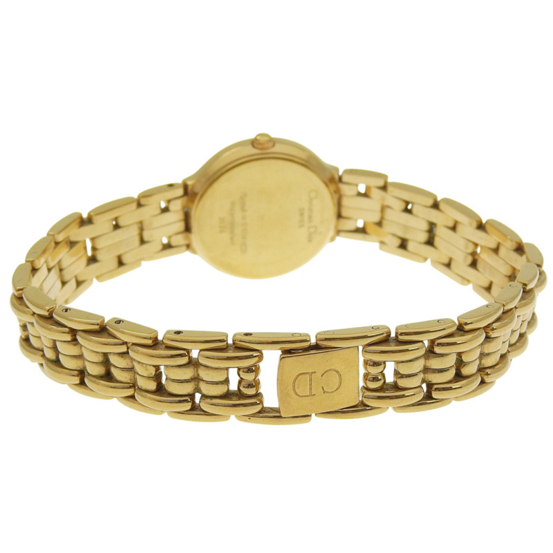 Christian Dior 手錶,型號 3036,鍍金,石英,模擬,白色錶盤,女士款。-4