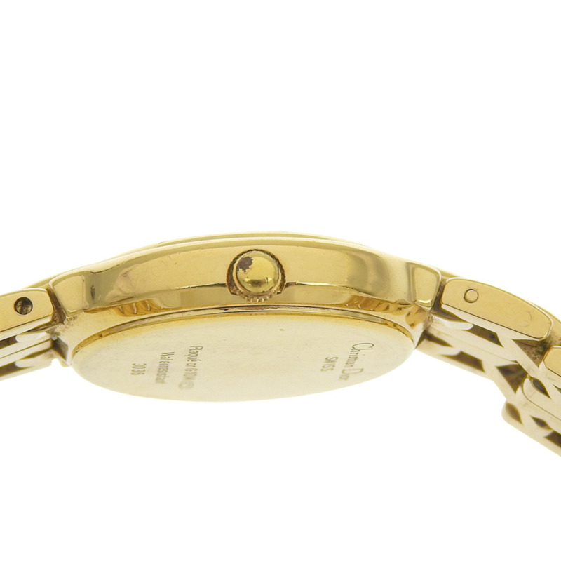 Christian Dior 手錶,型號 3036,鍍金,石英,模擬,白色錶盤,女士款。-6