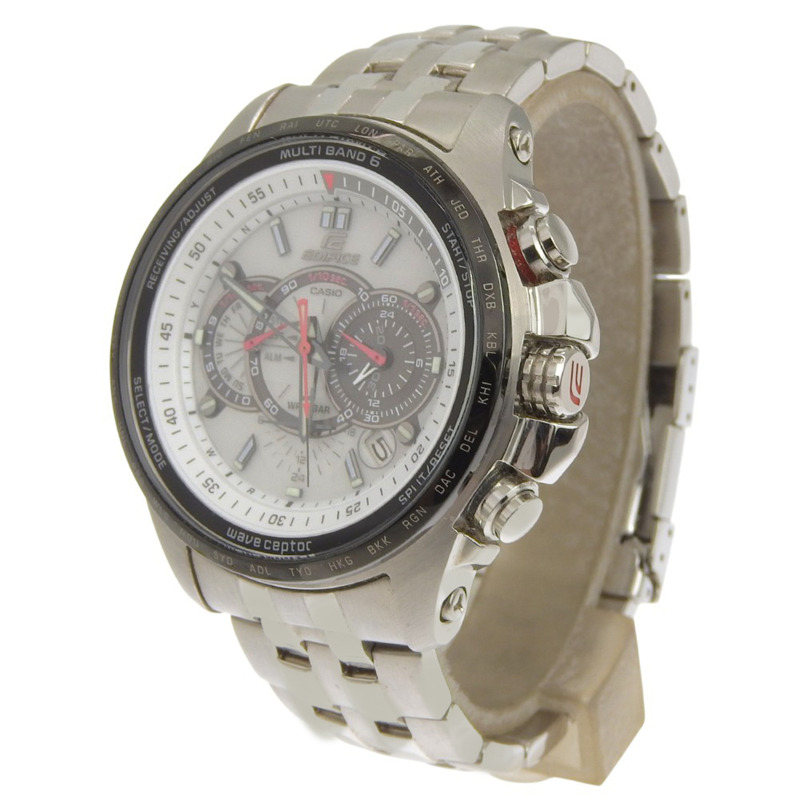 卡西歐 Edifice 多頻段 6 手錶 EQW-M710DB-7AJF 不鏽鋼銀色太陽能電波計時表 灰色錶盤 男士-1