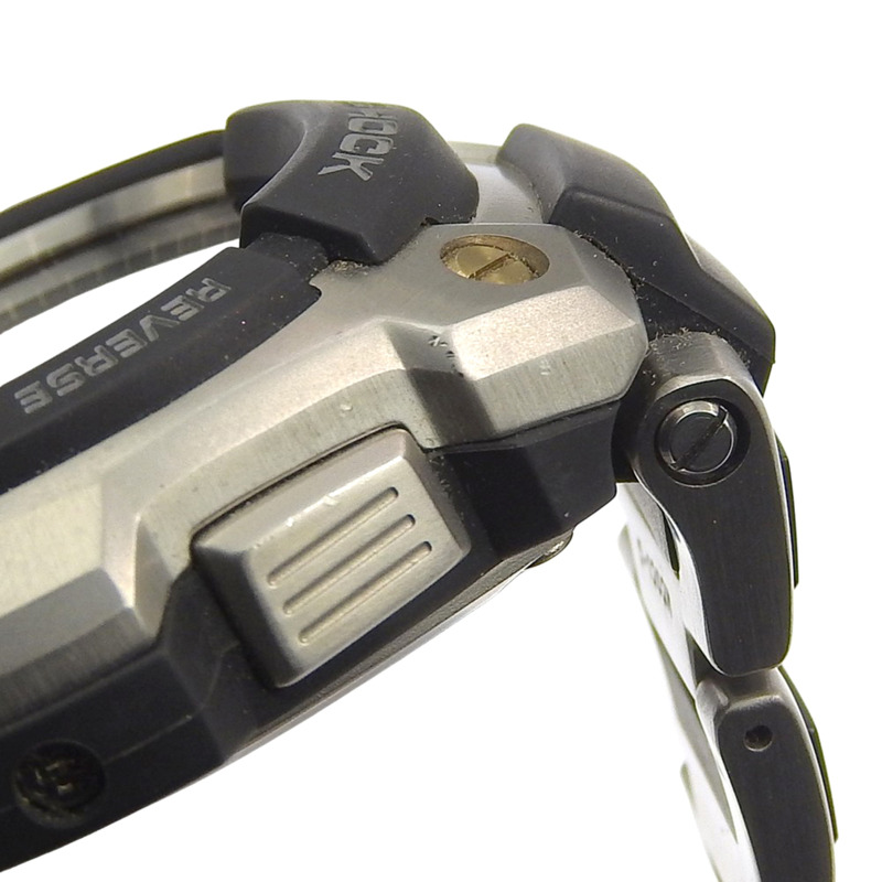 卡西歐 G-SHOCK MT-G TOUGH MVT MULTIBAND6 MTG-1500-9AJF 手錶,不銹鋼 x 樹脂,銀/黑色,太陽能,電波校時,指針/數字雙顯,黑色錶盤,MT-G,男士-7