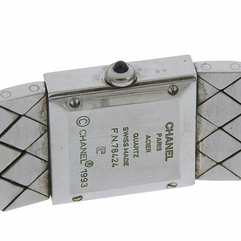 香奈兒 Matelasse H0009 不鏽鋼石英模擬腕錶，黑色錶盤，女士款-5