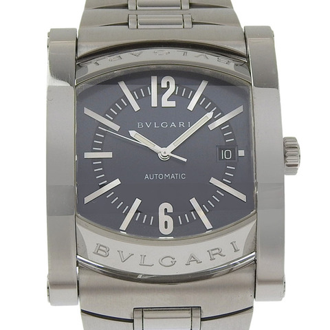 寶格麗 (Bulgari) Assioma AA48S 不鏽鋼銀色自動機械指針黑色錶盤男士腕錶