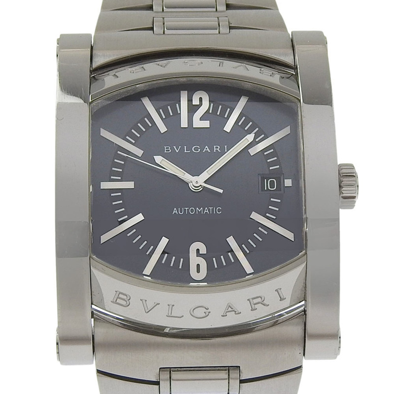 寶格麗 (Bulgari) Assioma AA48S 不鏽鋼銀色自動機械指針黑色錶盤男士腕錶-0