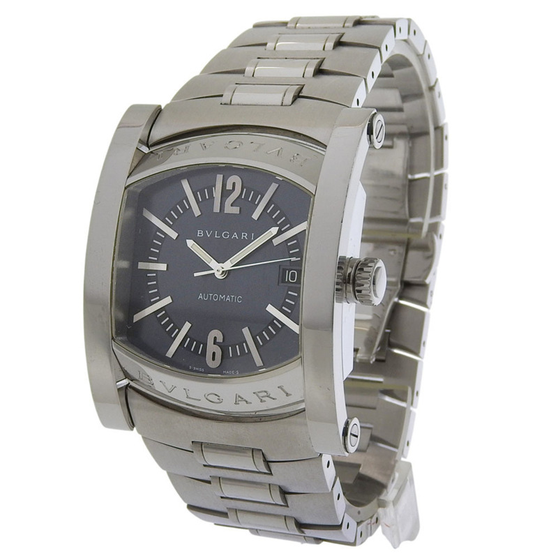 寶格麗 (Bulgari) Assioma AA48S 不鏽鋼銀色自動機械指針黑色錶盤男士腕錶-1