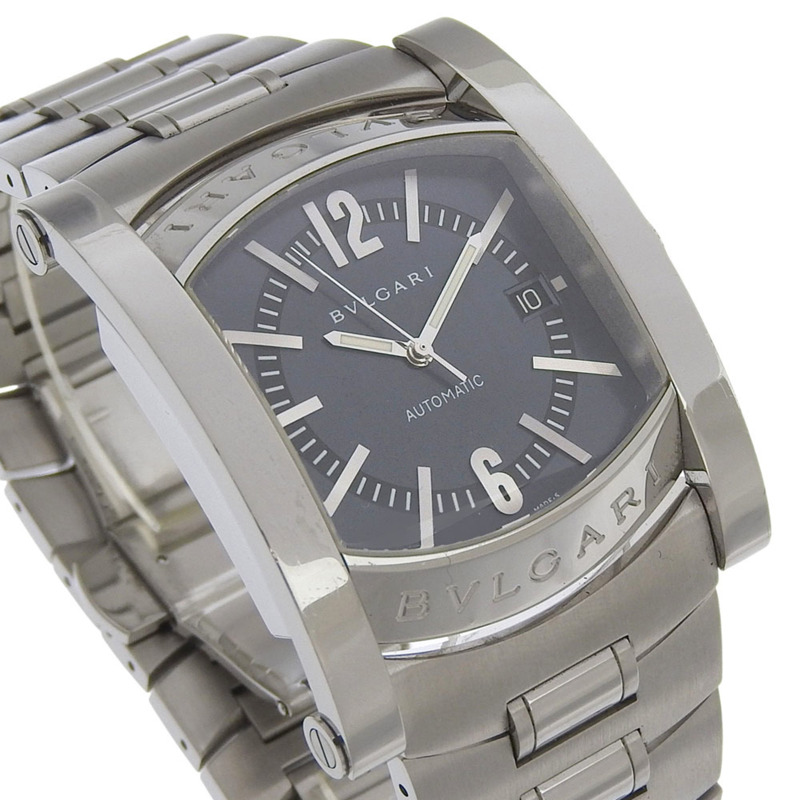 寶格麗 (Bulgari) Assioma AA48S 不鏽鋼銀色自動機械指針黑色錶盤男士腕錶-2