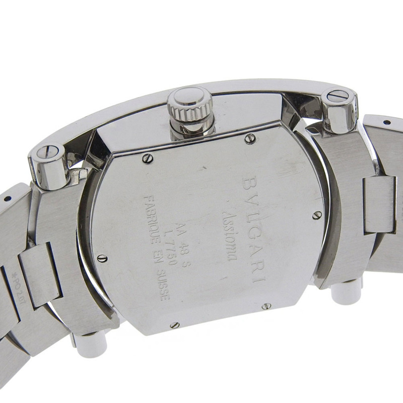 寶格麗 (Bulgari) Assioma AA48S 不鏽鋼銀色自動機械指針黑色錶盤男士腕錶-5