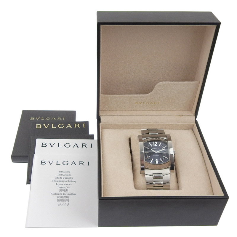 寶格麗 (Bulgari) Assioma AA48S 不鏽鋼銀色自動機械指針黑色錶盤男士腕錶-7