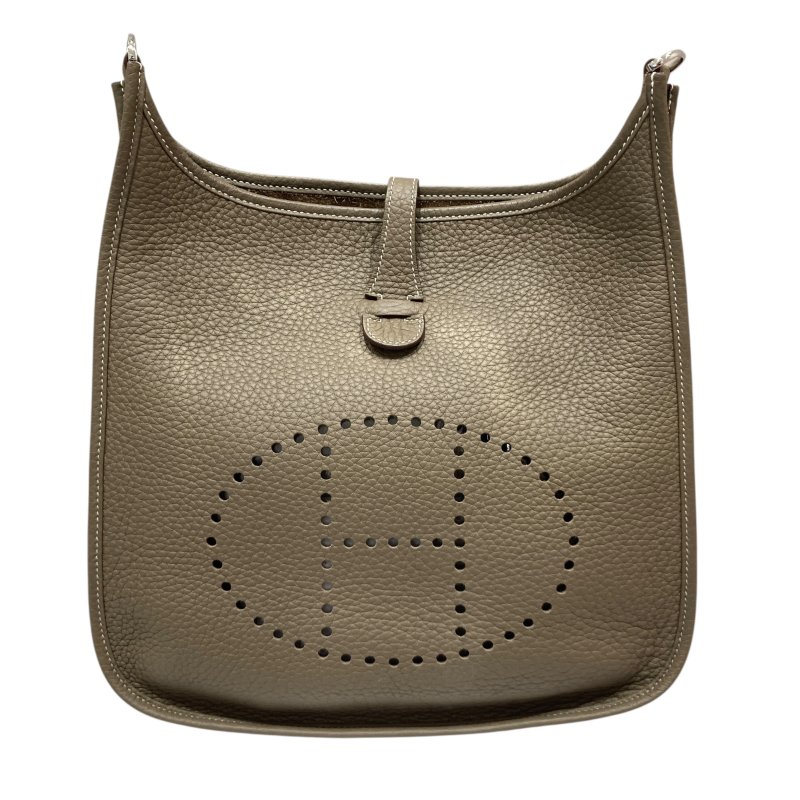 HERMÈS 愛馬仕 EVELYNE 29 肩背包 牛皮 大象灰 銀釦-1
