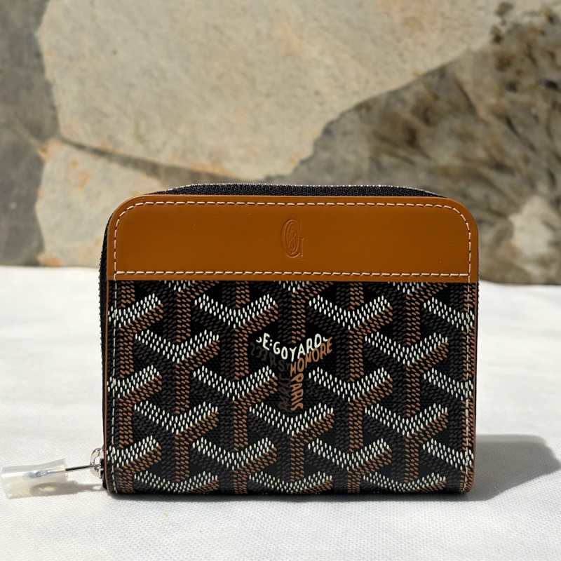 Goyard黑褐色ㄇ字拉鏈短夾-0