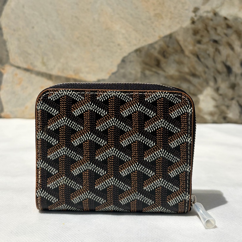Goyard黑褐色ㄇ字拉鏈短夾-1