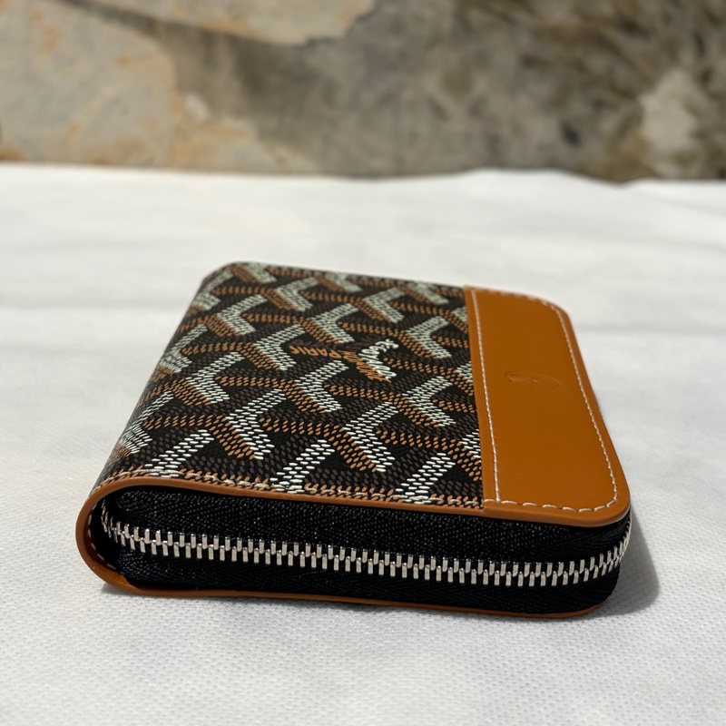 Goyard黑褐色ㄇ字拉鏈短夾-3